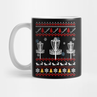 Funny Disc Golf Ugly Christmas Sweater Mug